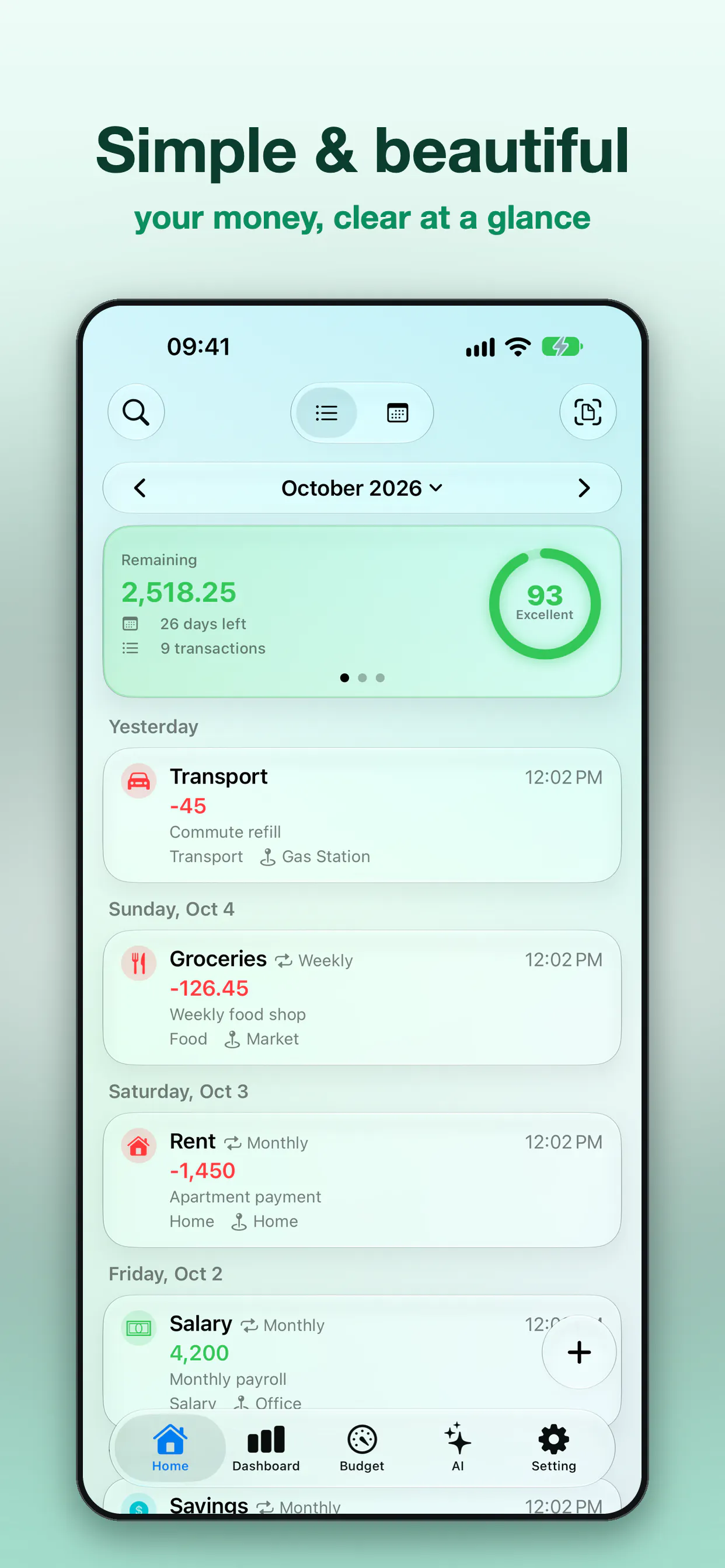 Savings — AI Expense Tracker gallery image