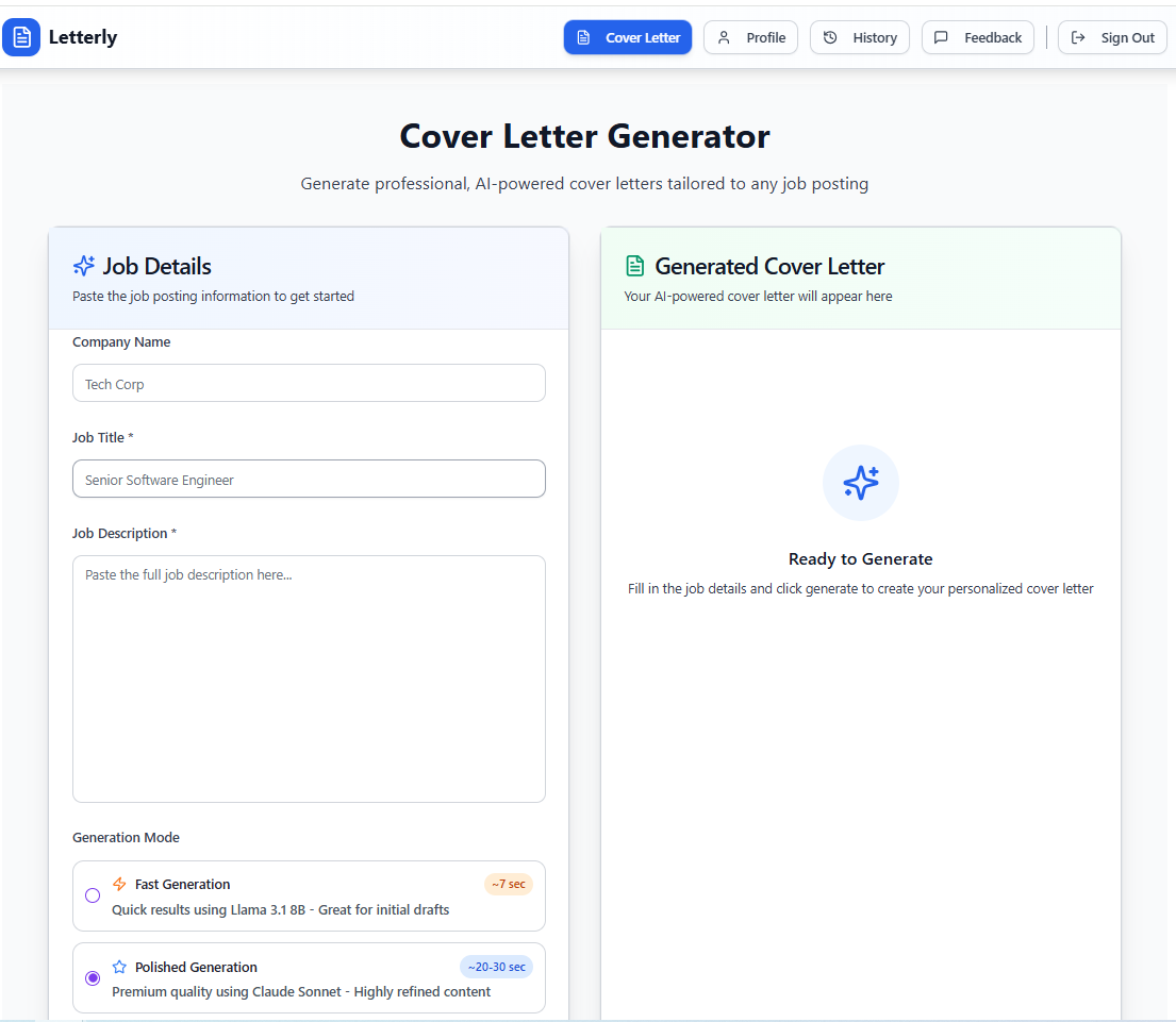 LazyLetter - Screenshot 4 showing product features and functionality
