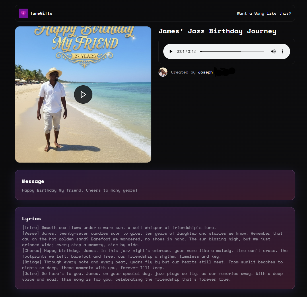 Média Tunegifts - Transformez vos émotions en une chanson - instantanément. 5