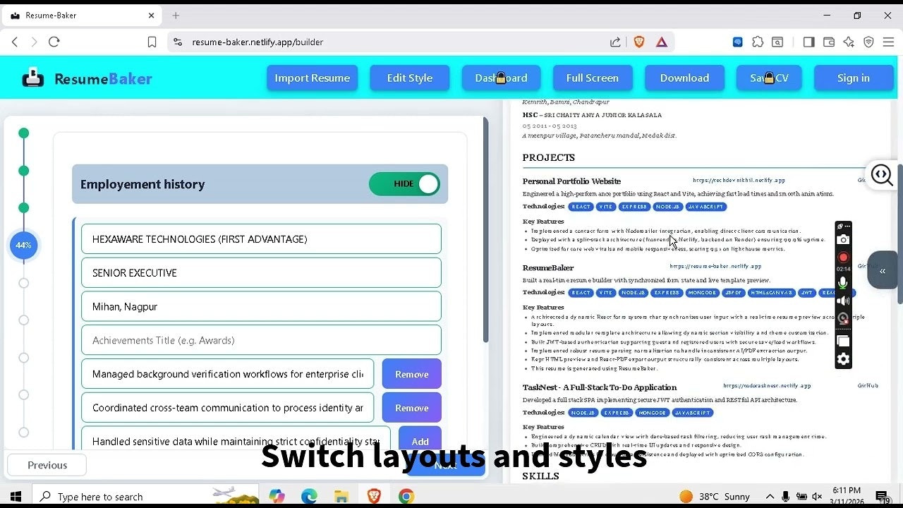 ResumeBaker gallery image