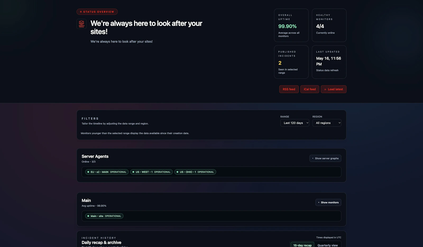 xUptimeMonitor screenshot 1