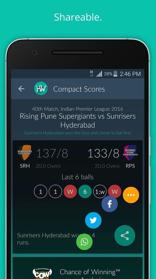 HW Cricket App | Fast Cricket scores gallery image