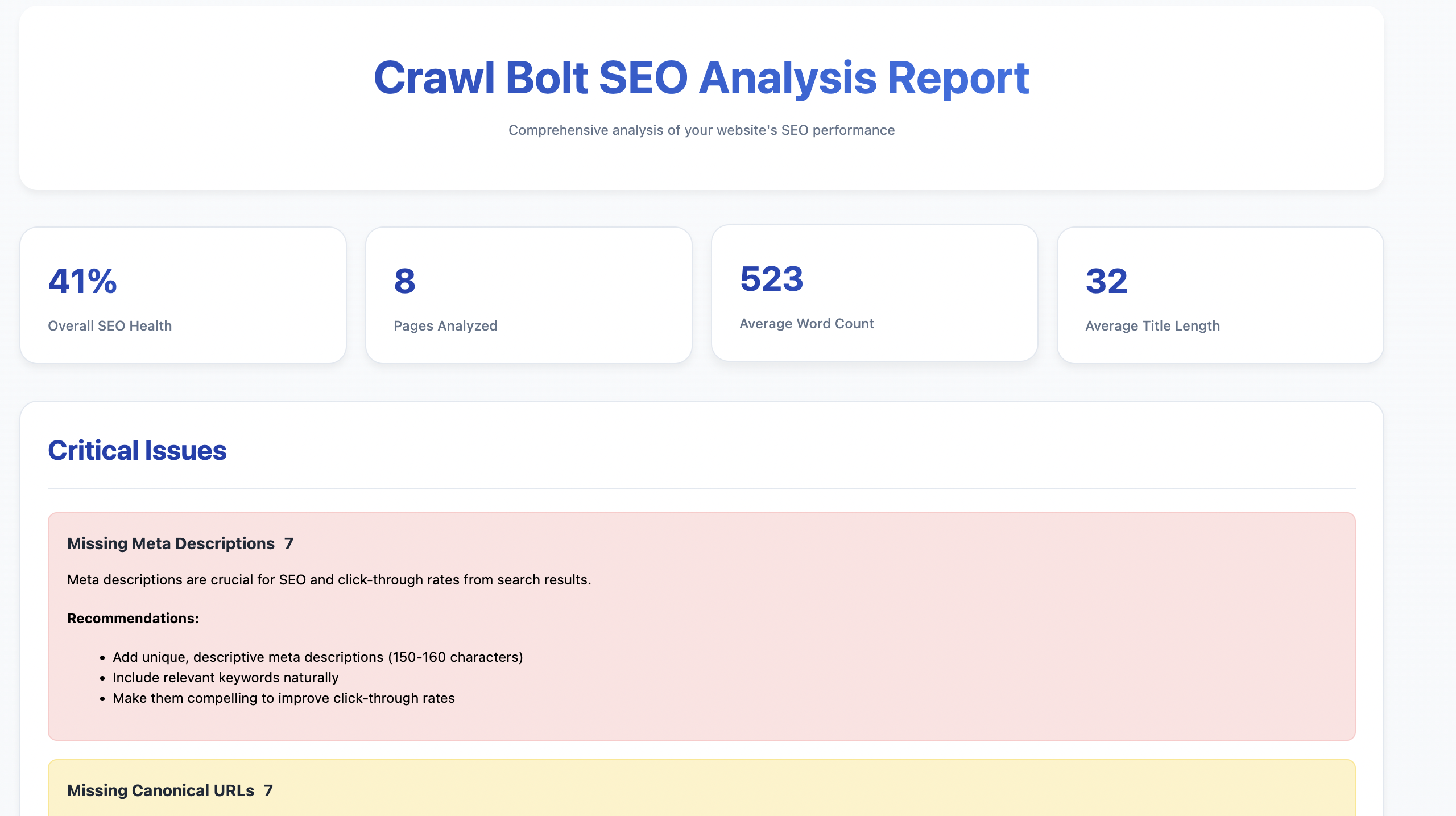 Crawl Bolt SEO Analyzer - Crawl Bolt SEO Analyzer media 3