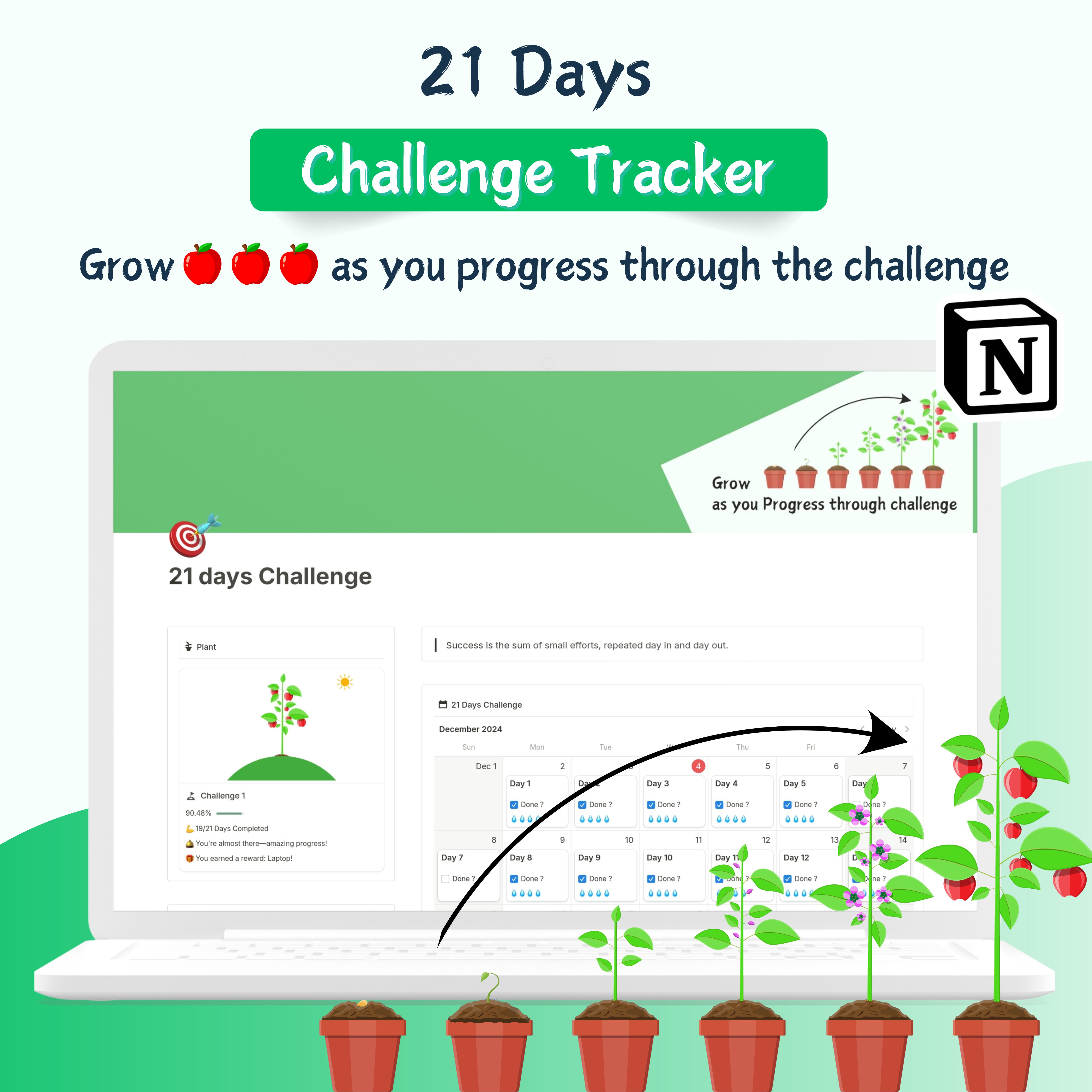 Mídia 1 de Tracker de hábitos de 21 dias para noção