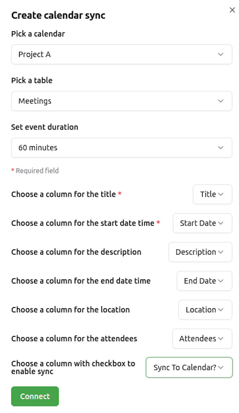 Table2Cal screenshot 3