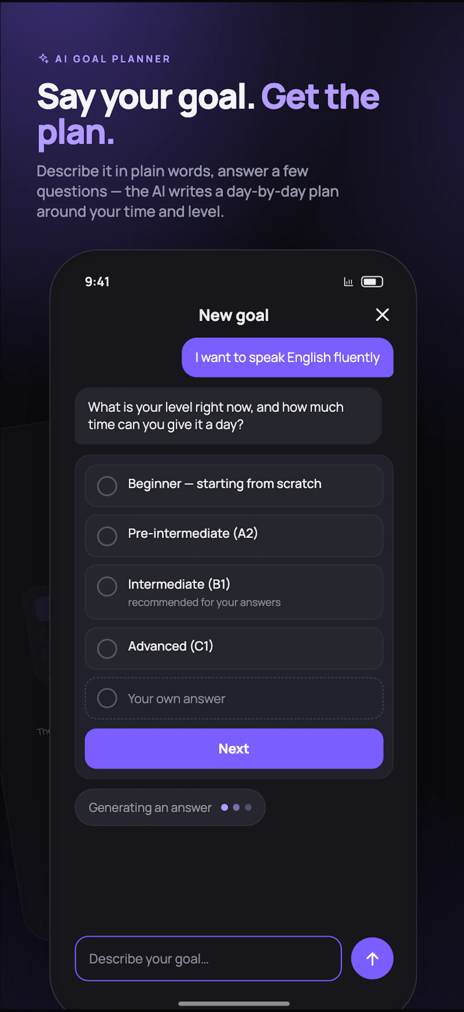 AI Goal Achiever screenshot 1