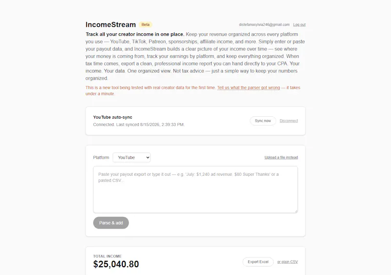 IncomeStream screenshot 1