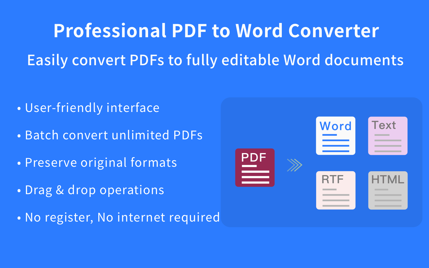 Fast PDF to Word Doc Converter - Batch Convert PDF to Office, TXT, HTML media 1