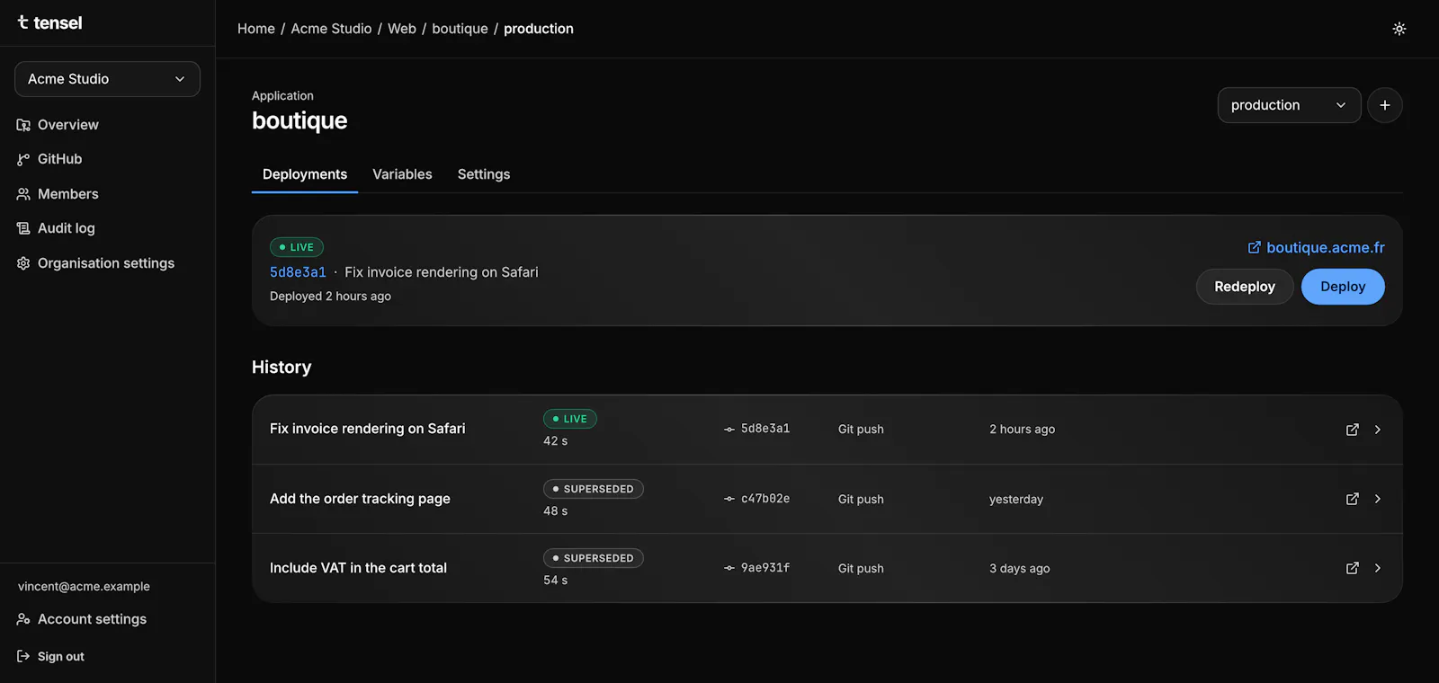 Tensel screenshot 2