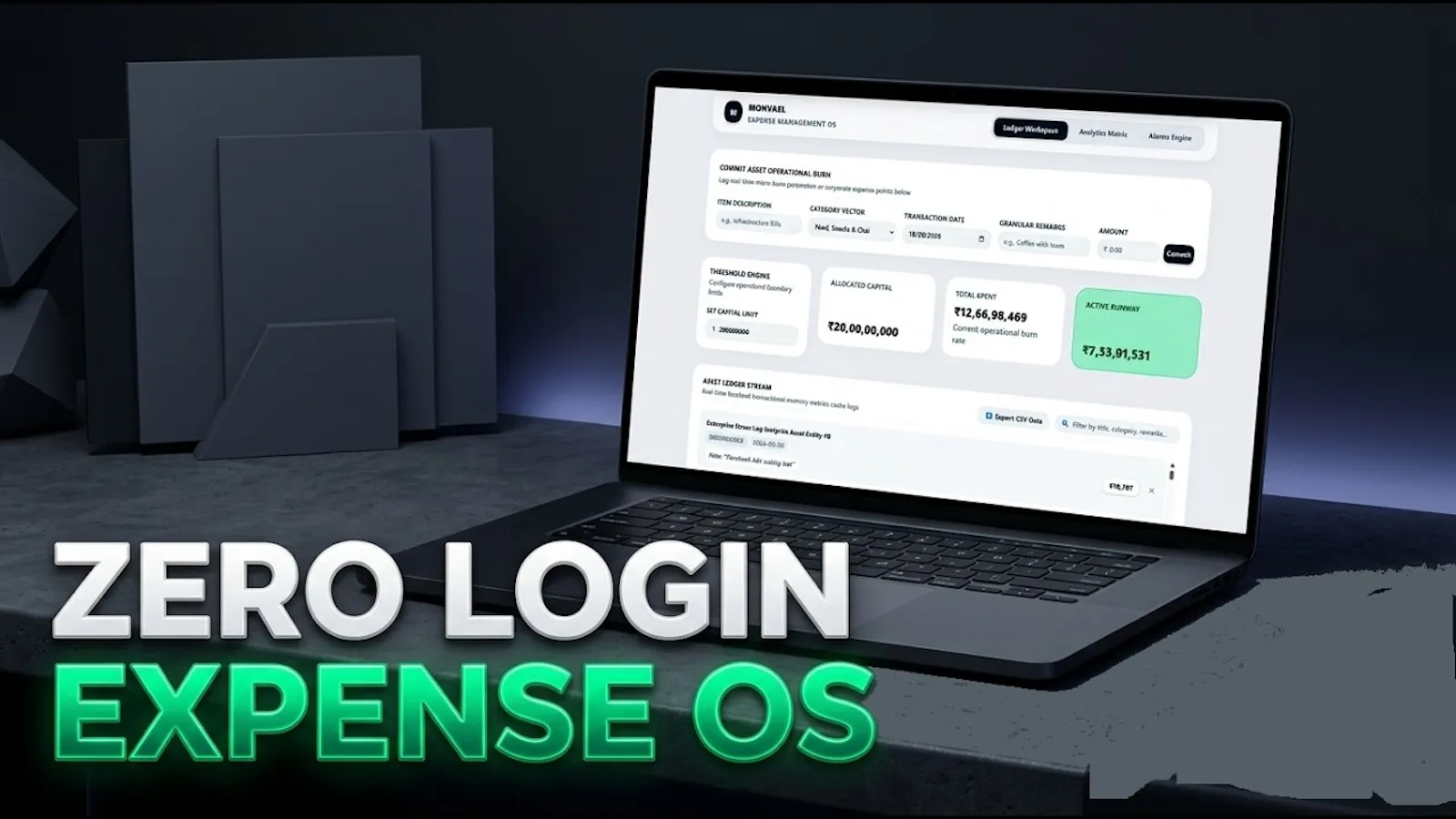 Monvael : Expense Burn Rate Calulator screenshot 1 (video preview)