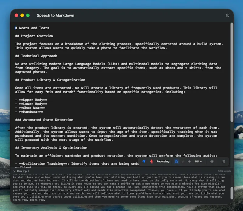 Speech To Markdown screenshot 1
