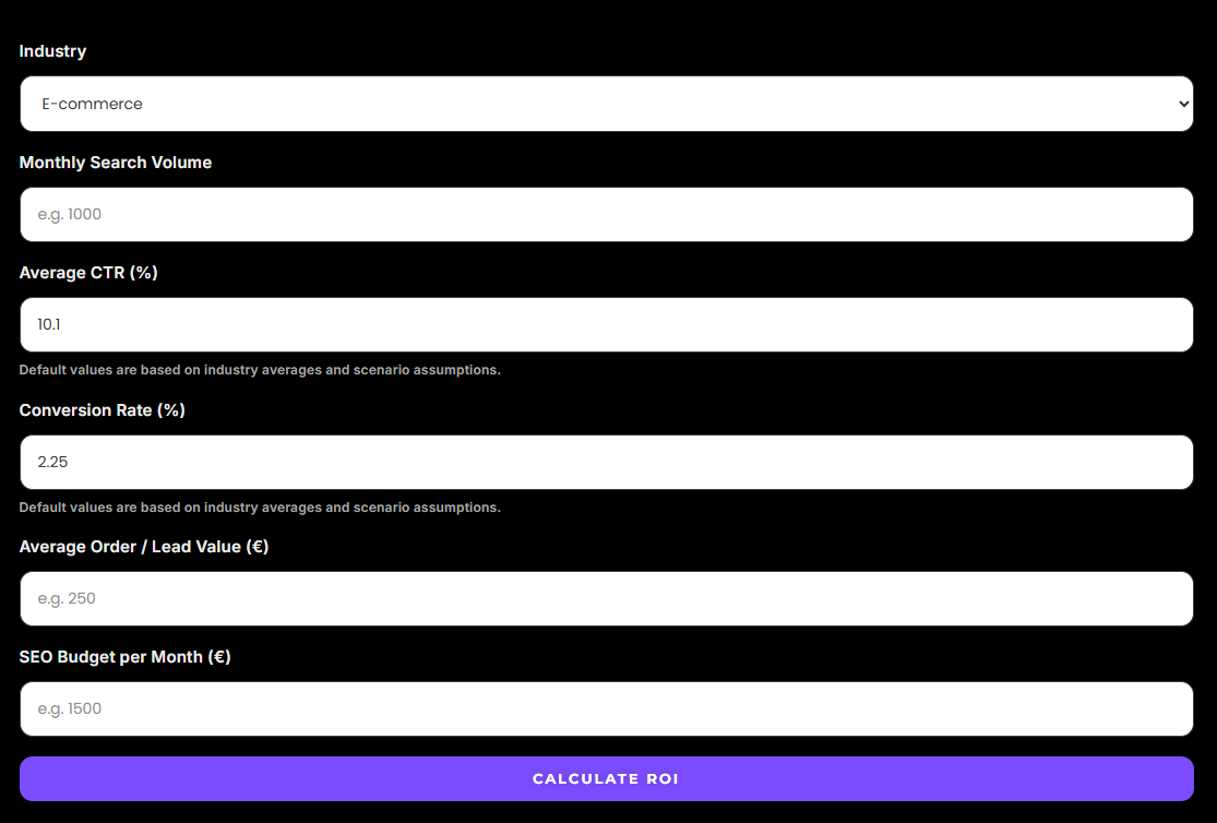 SEO ROI Calculator gallery image