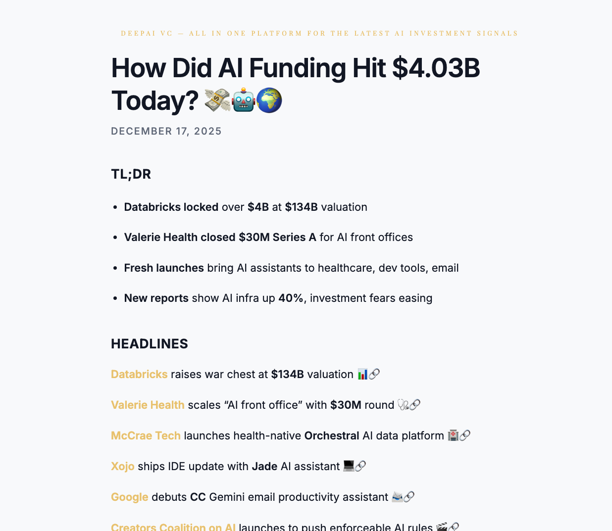 DeepAI VC - Screenshot 3 showing product features and functionality
