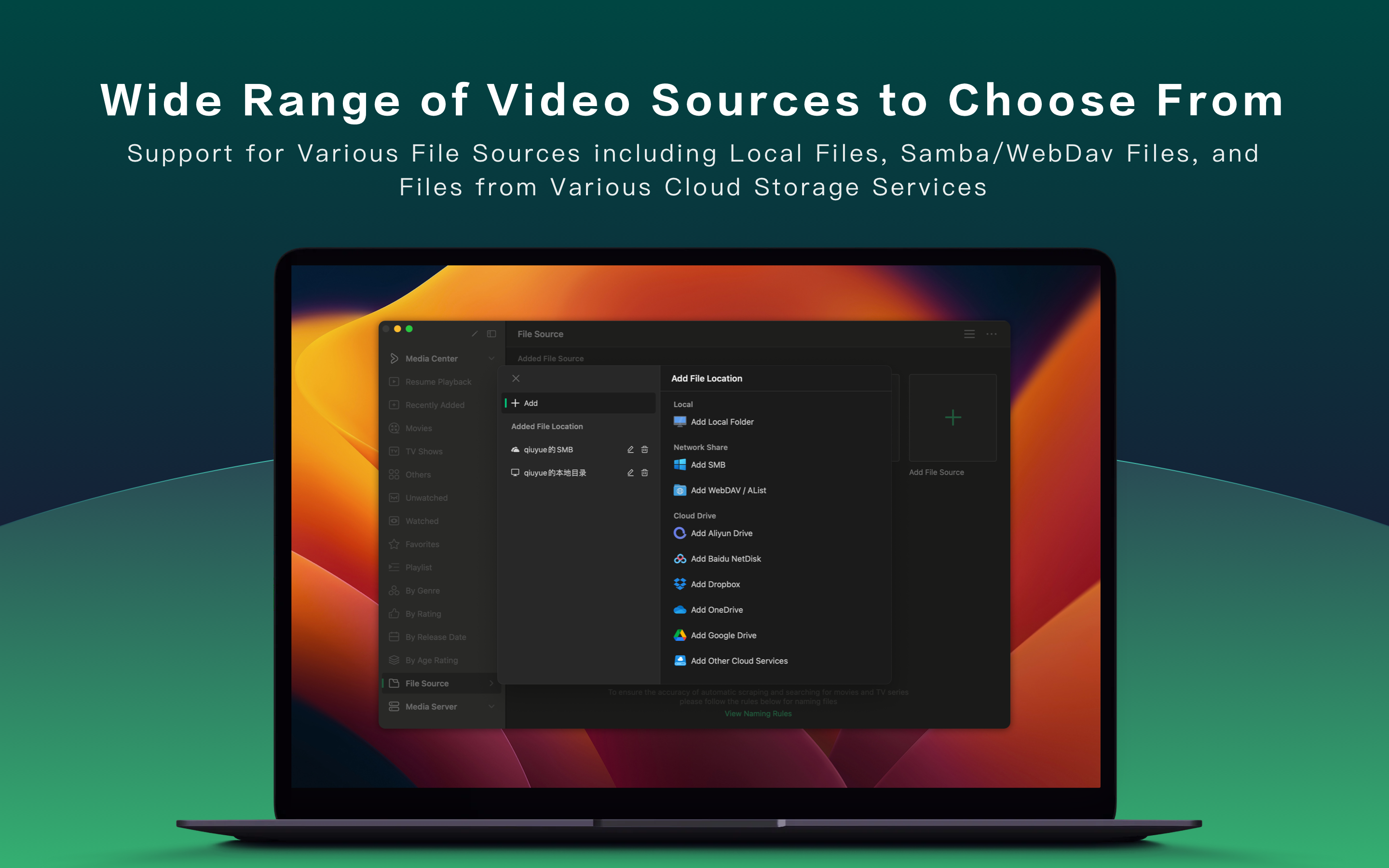 Media Vidhub: Pemain video yang elegan untuk Apple - Main video tempatan/awan di semua peranti Apple anda 7
