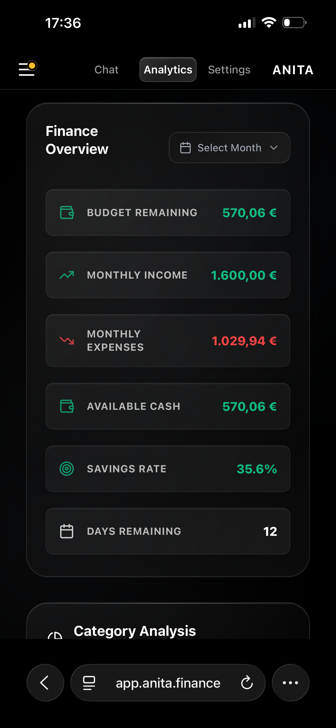 ANITA - Screenshot 3 showing product features and functionality