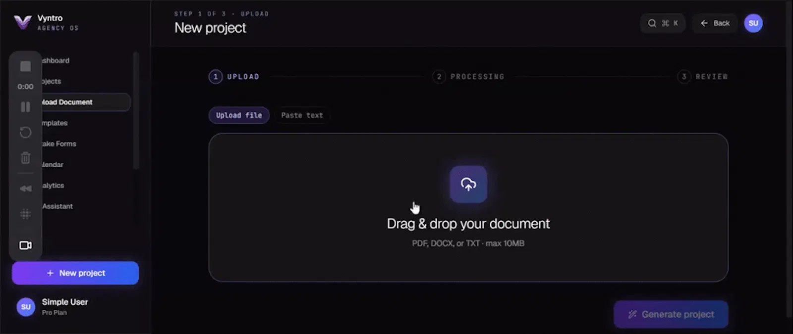 Vyntro screenshot 1 (video preview)