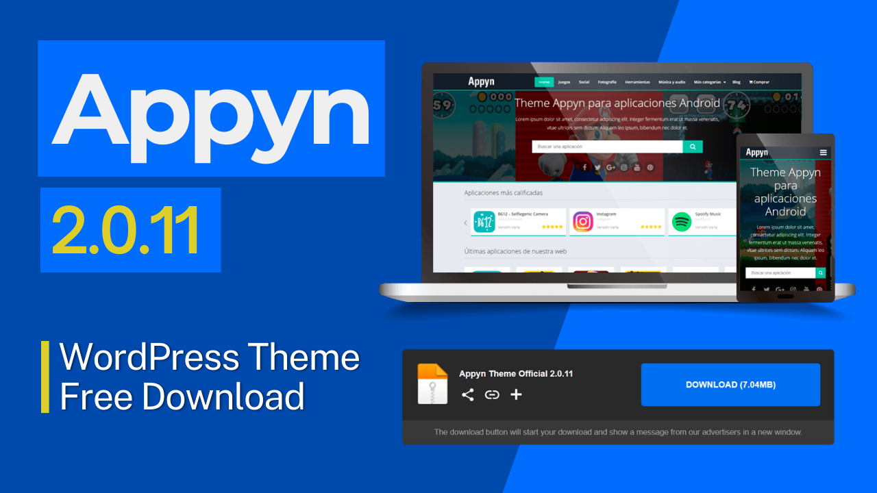 Tema Premium del tema Appyn para WordPress
