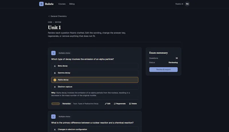 Rubric AI Exams screenshot 3