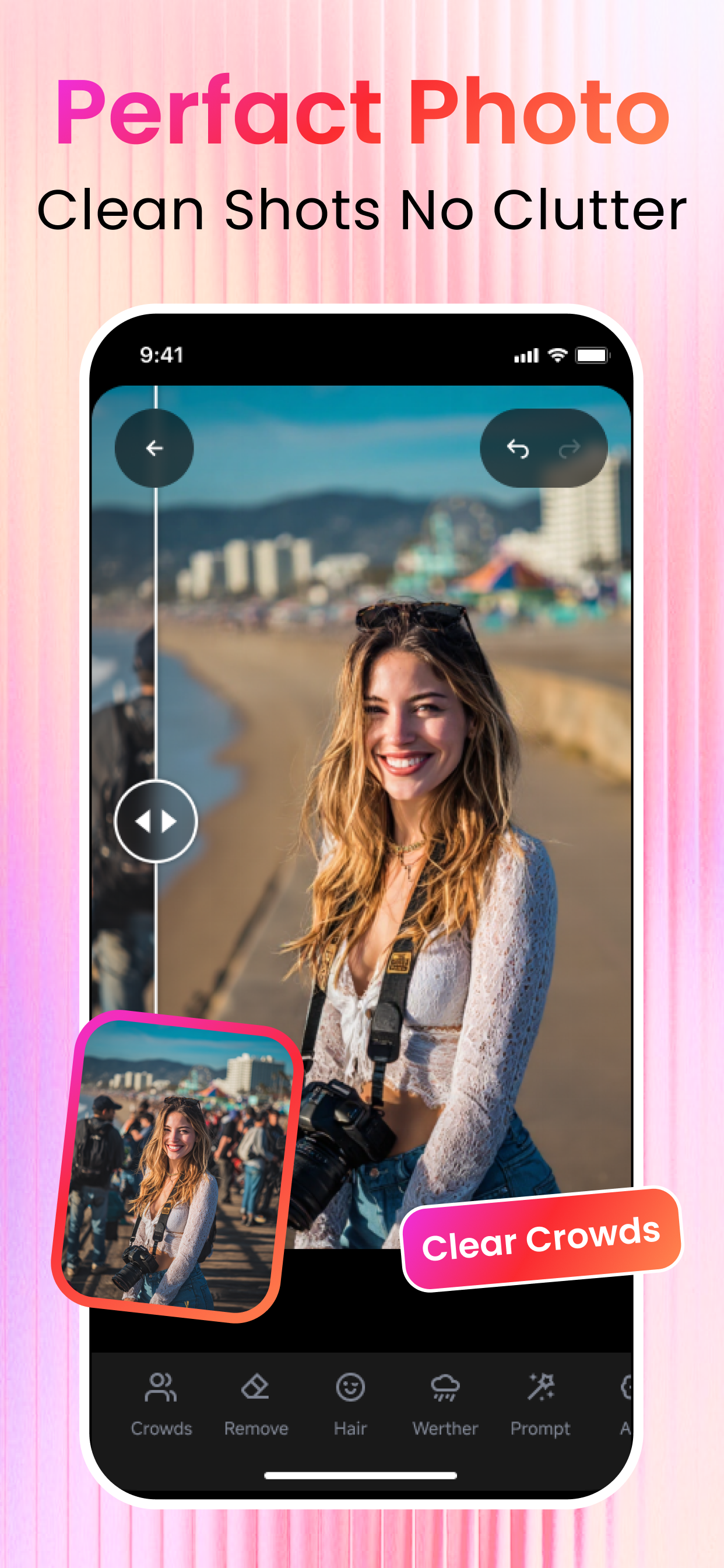 Média ClearCrowds - Remove crowds, wires, and photobombs — keep the moment. 3