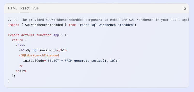 SQL Workbench Embedded gallery image