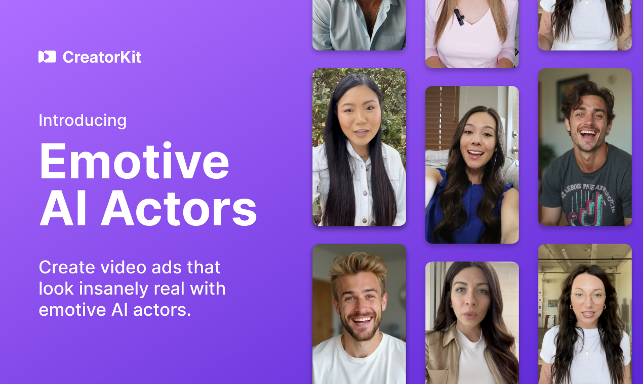 startuptile Emotive AI Actors by CreatorKit-Create video ads with AI actors that look insanely real.