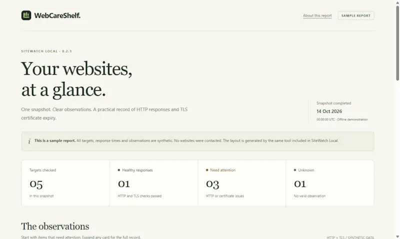 SiteWatch Local screenshot 3