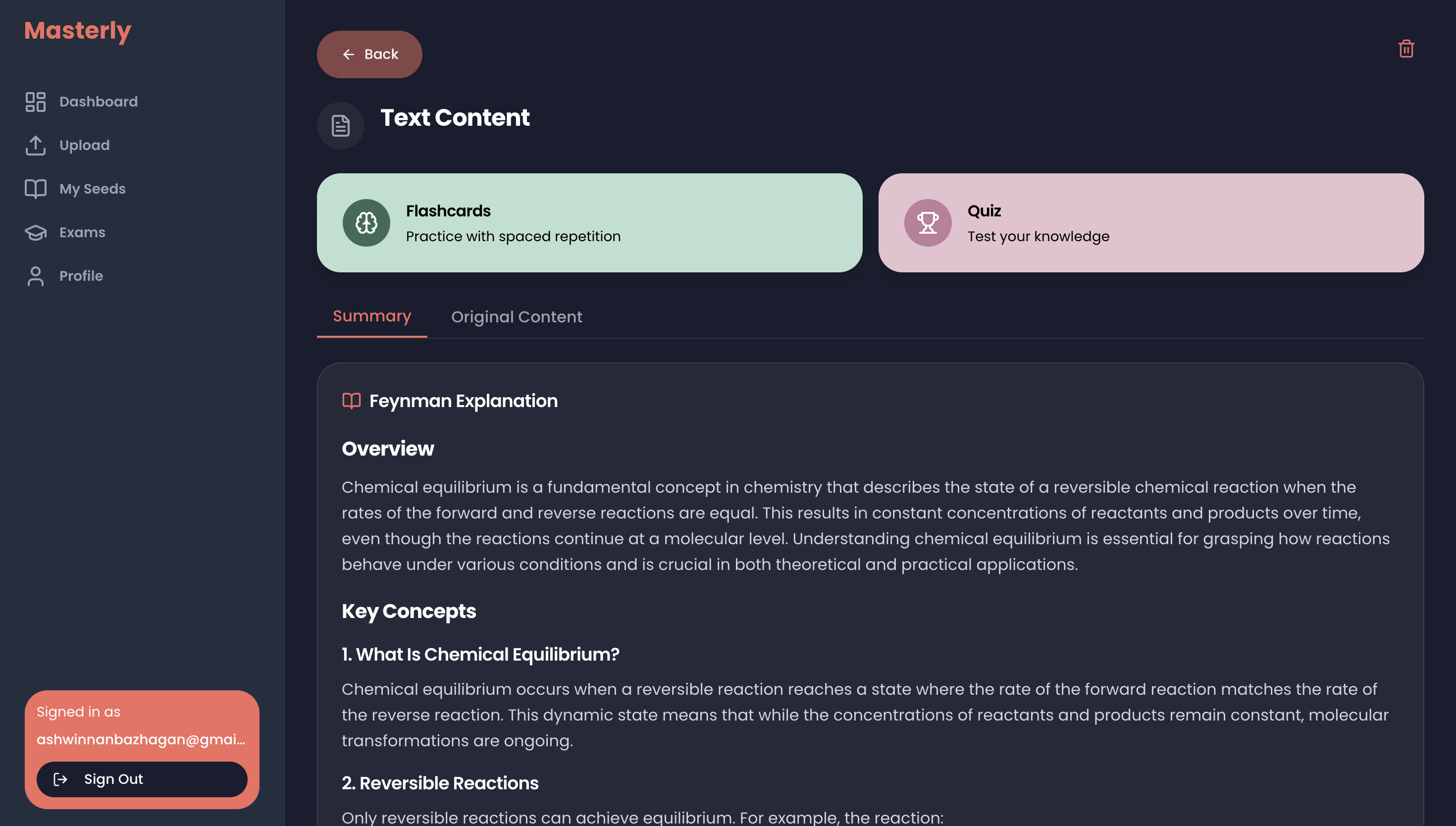 Masterly AI - Flashcards & Quiz - Main product screenshot demonstrating key features and user interface