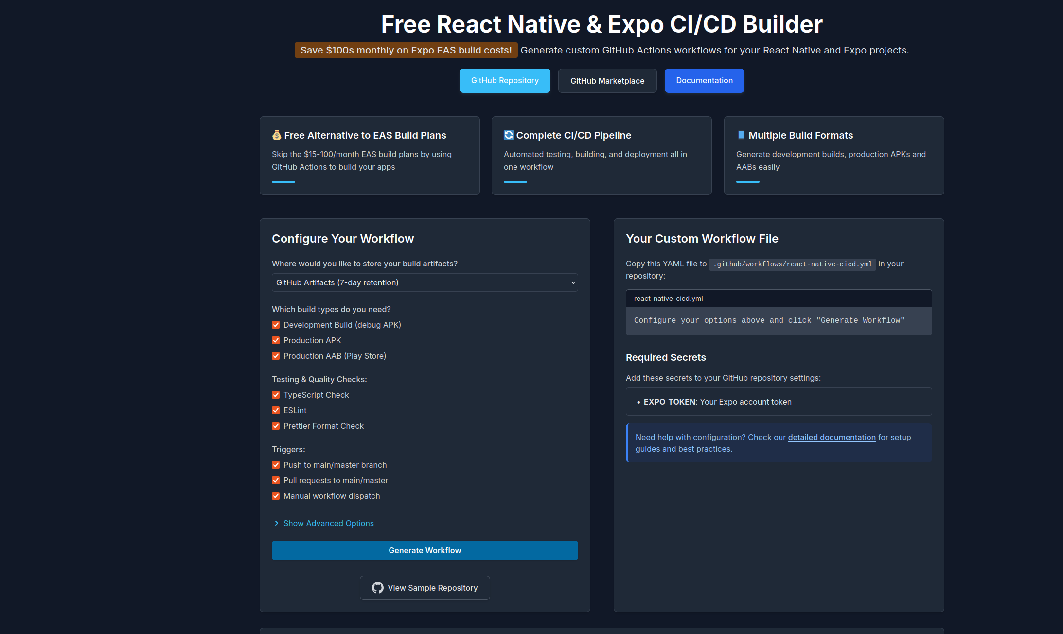 React Native Expo Builder - Free Eas Builds a través de acciones de Github media 2