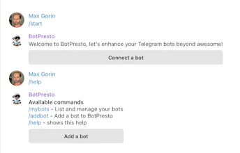 BotPresto: Telegram Bot Creator Aid gallery image