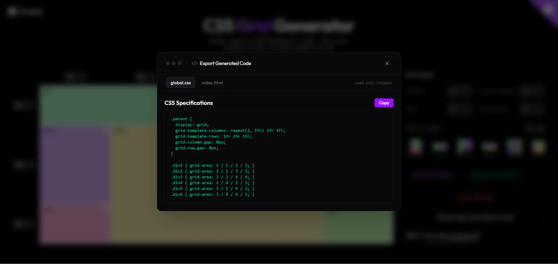 Gridzzly - Visual CSS Grid Builder gallery image