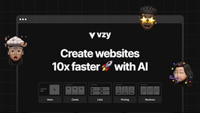Vzy AI의 고급 시스템은 귀하의 비즈니스에 맞는 멋진 웹사이트를 생성합니다.