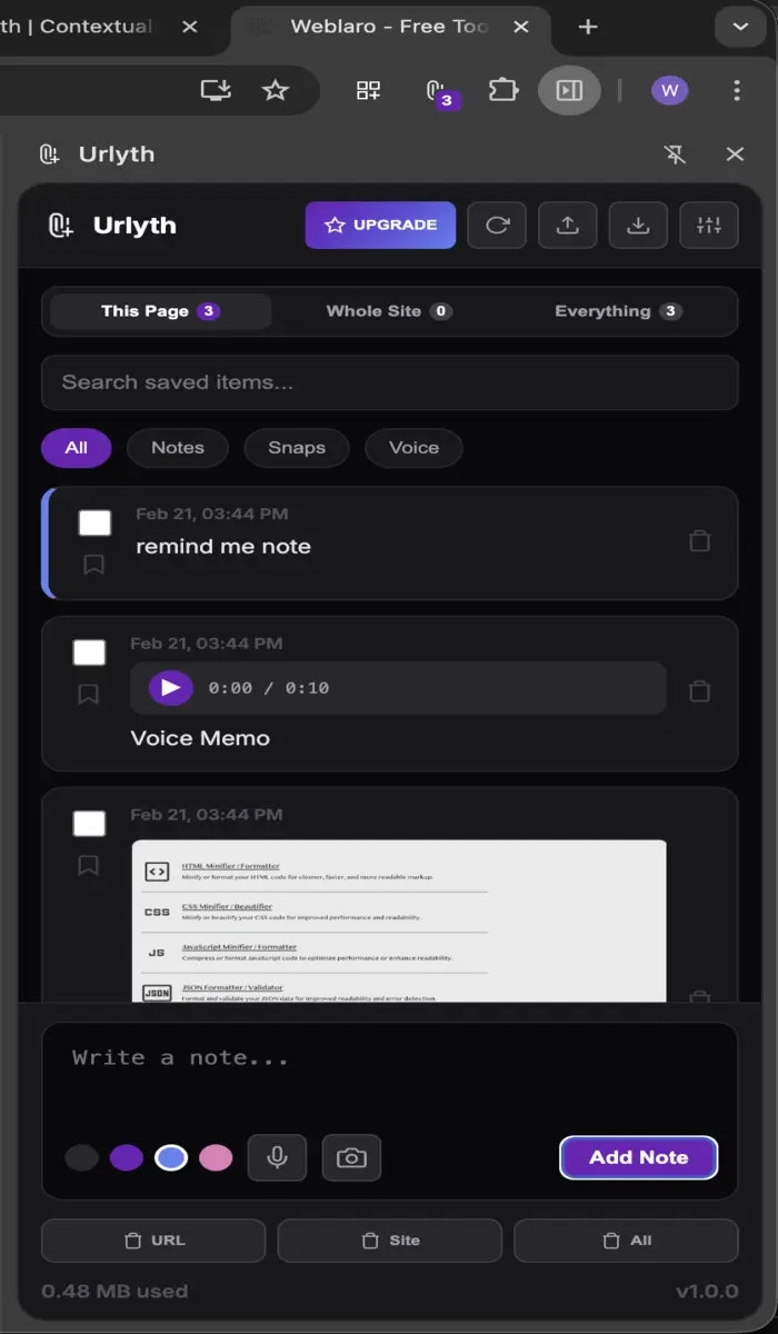 Urlyth - Screenshot 2 showing product features and functionality
