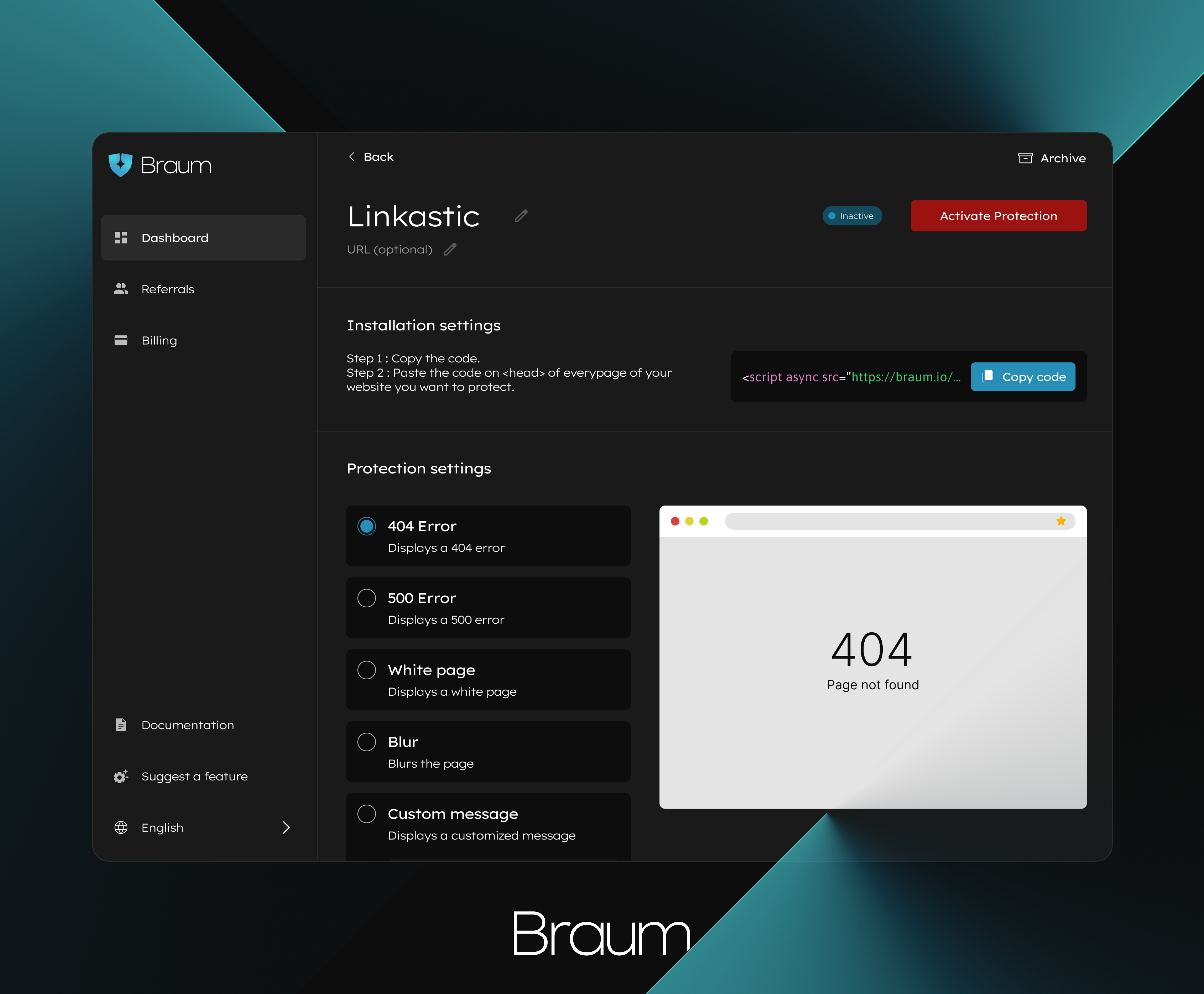 Braum - Keep control over your websites until you get paid media 2