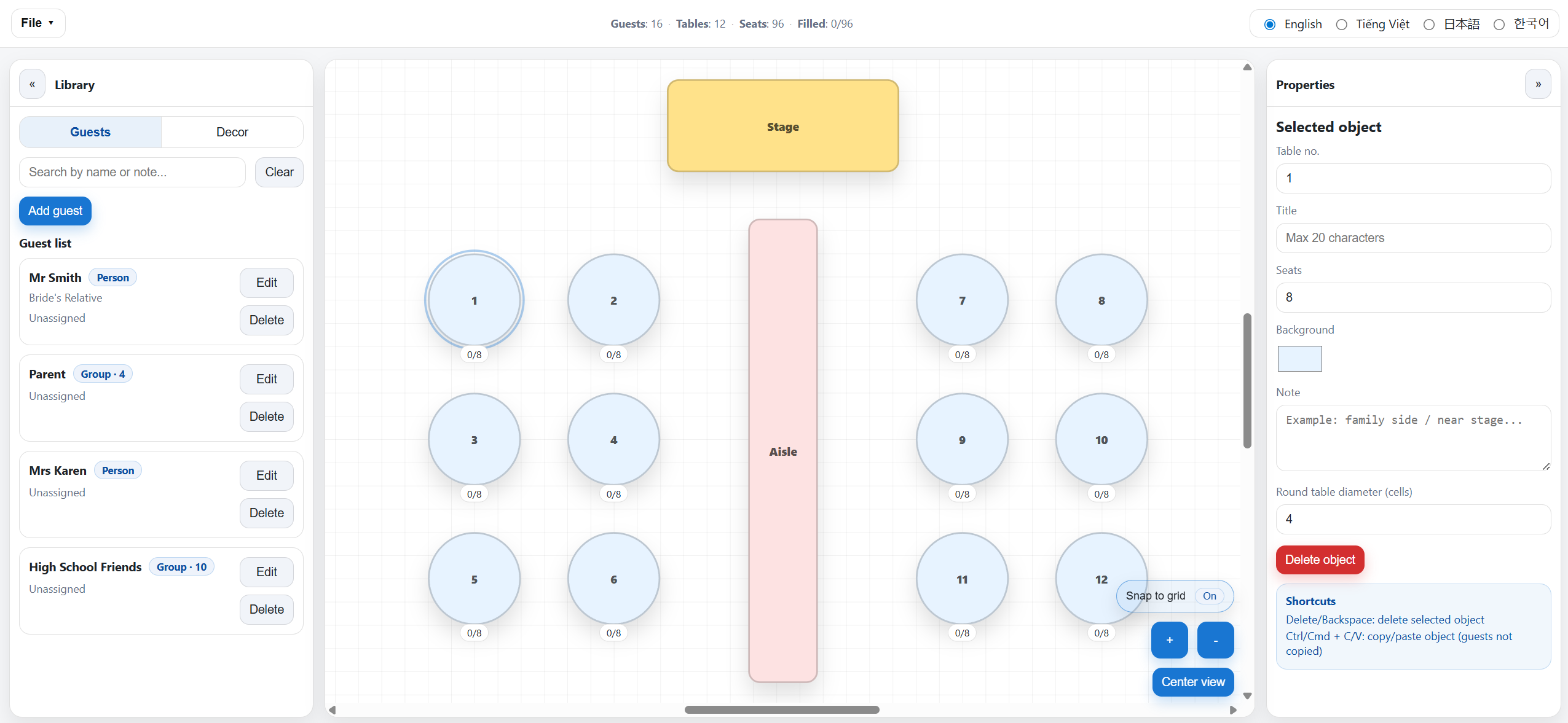 SeatMyWedding - Main product screenshot demonstrating key features and user interface