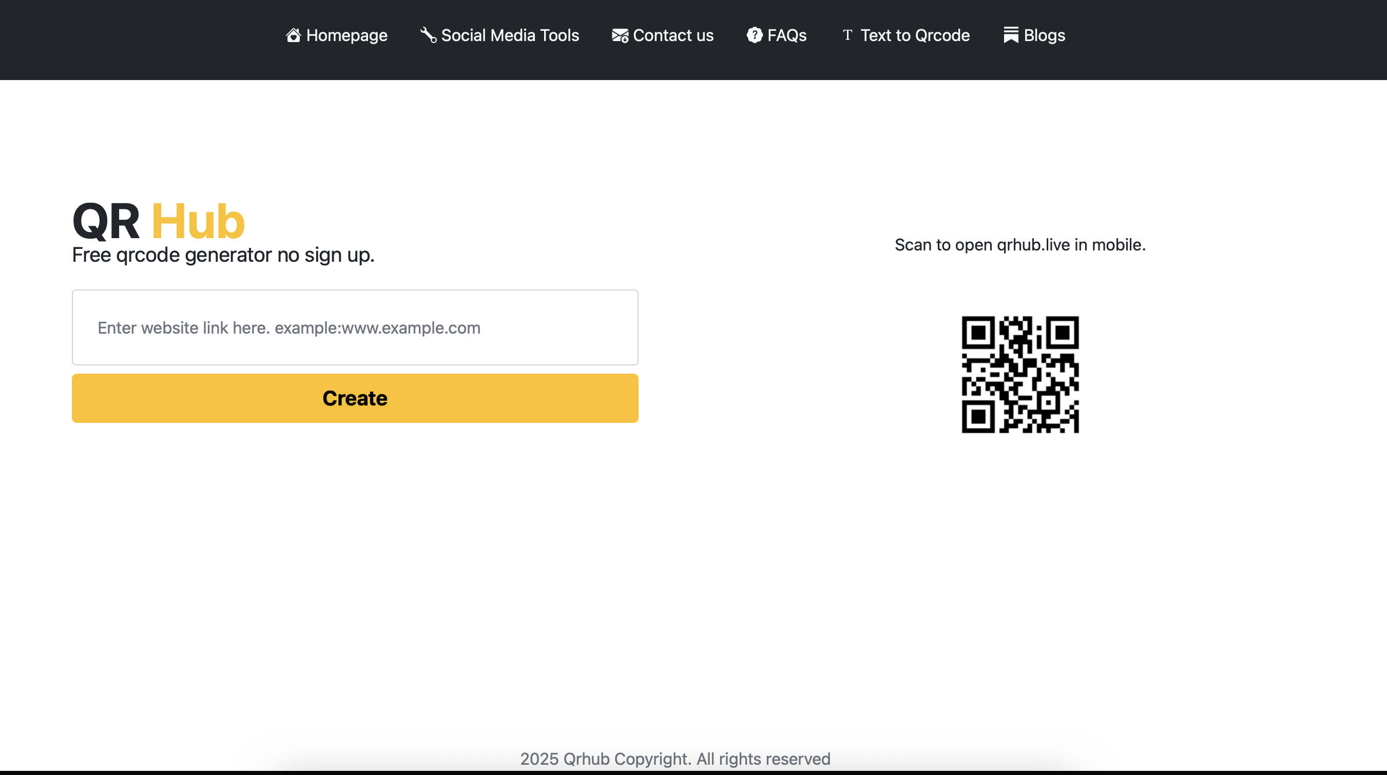 QRHUB 프리 QR 코드 생성기 - 가입 없음 미디어 1