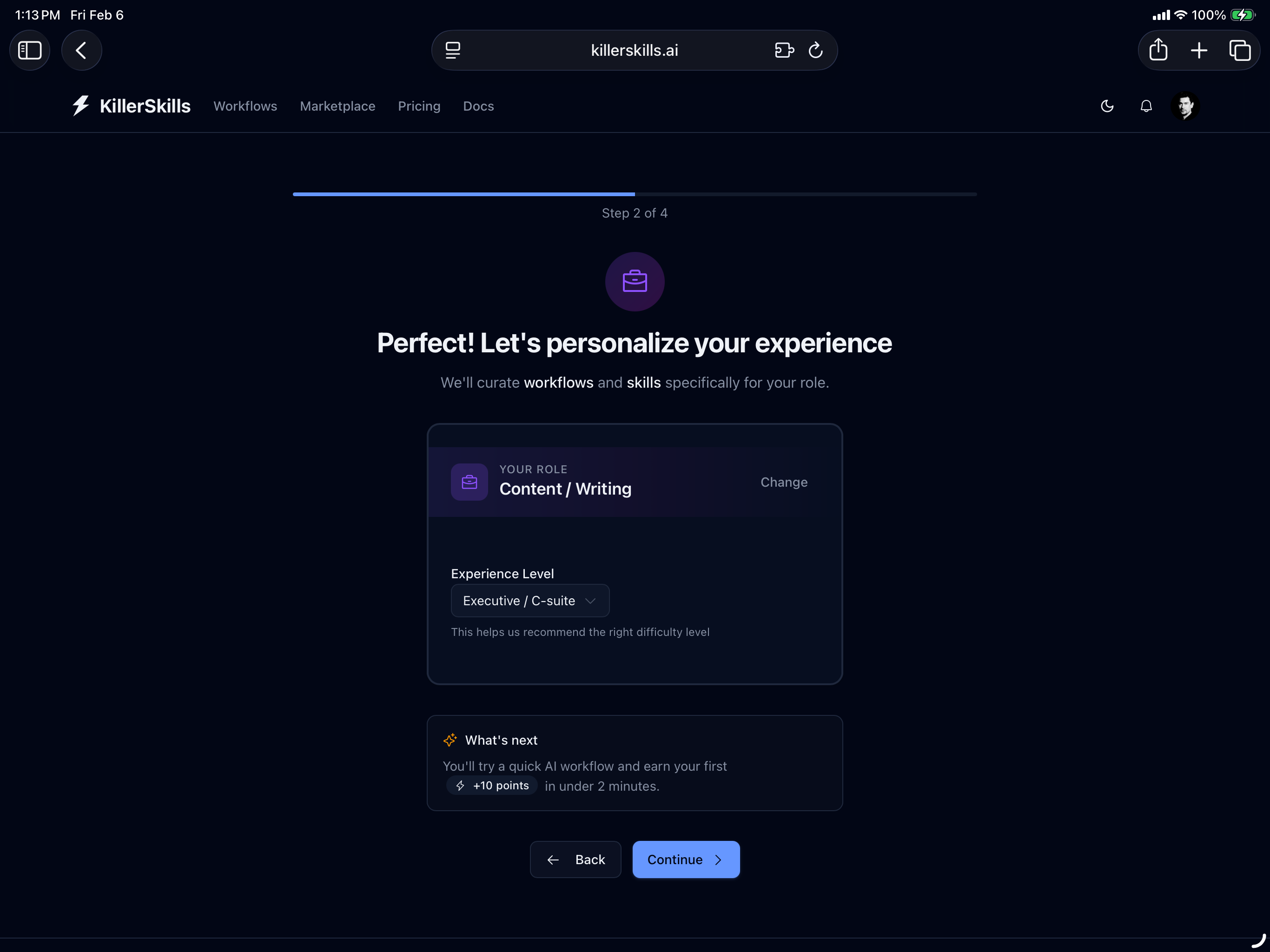 KillerSkills - Screenshot 2 showing product features and functionality
