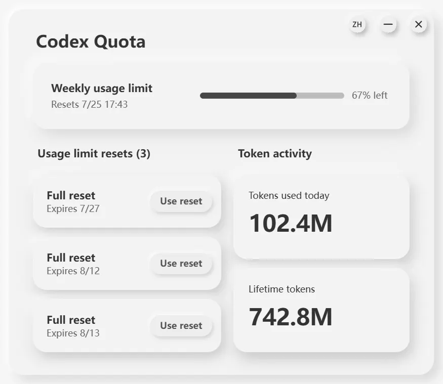 Codex Quota Panel gallery image