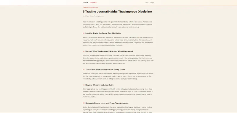 Axiom Trading Journel screenshot 3