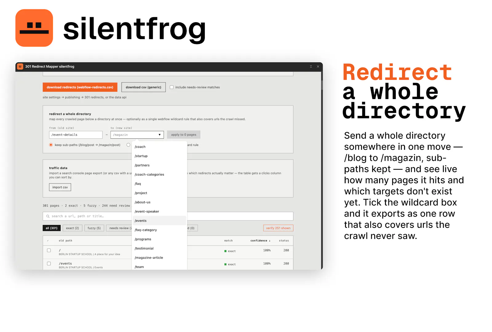 301 Redirect Manager Silentfrog screenshot 4