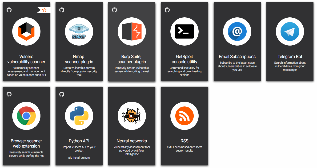 Vulners: complete security database gallery image