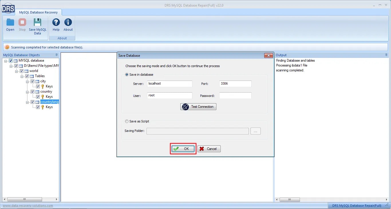 MigrateEmails MySQL Database Repair Tool media 3