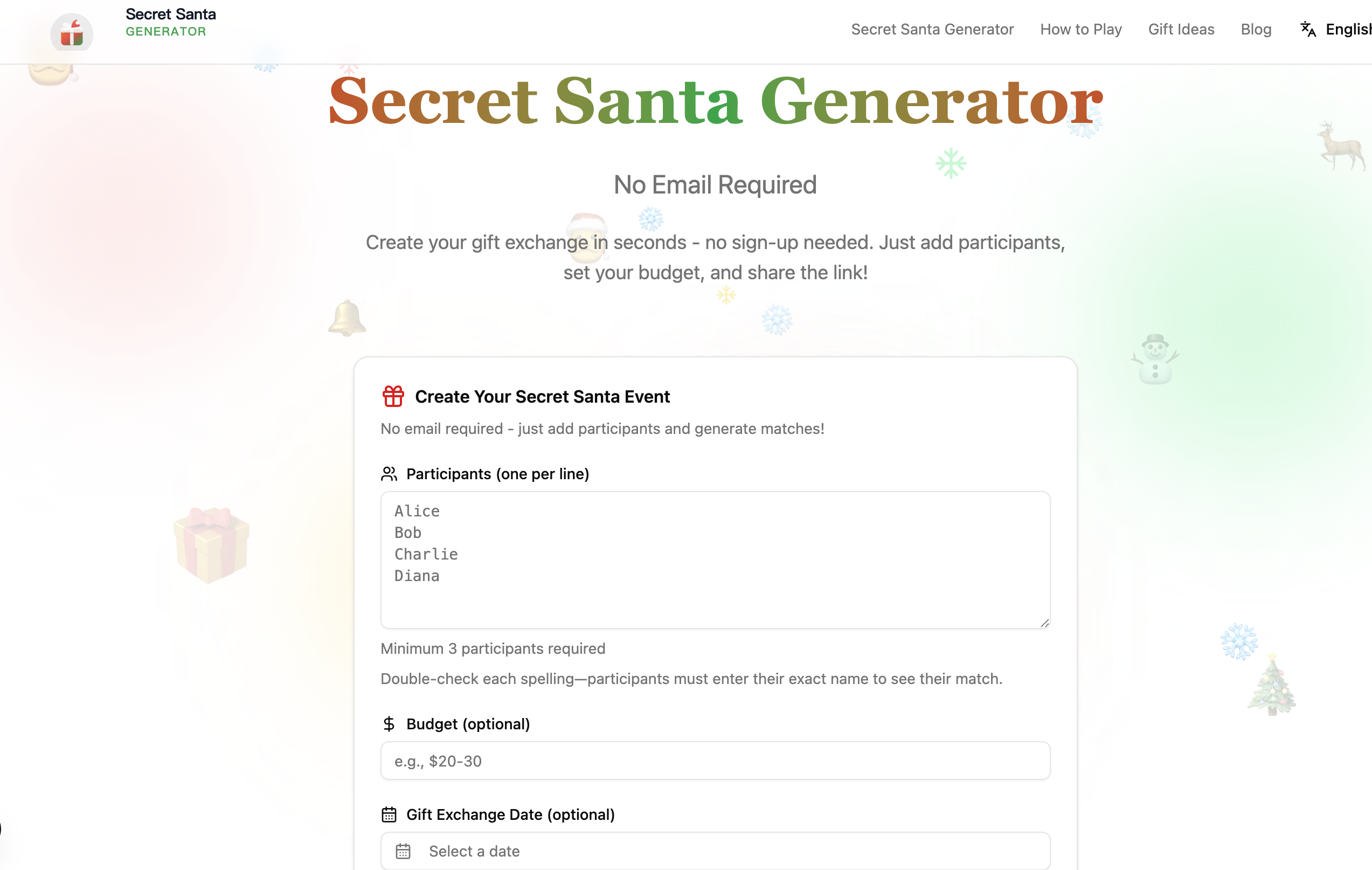 Secret Santa generator—no email required gallery image
