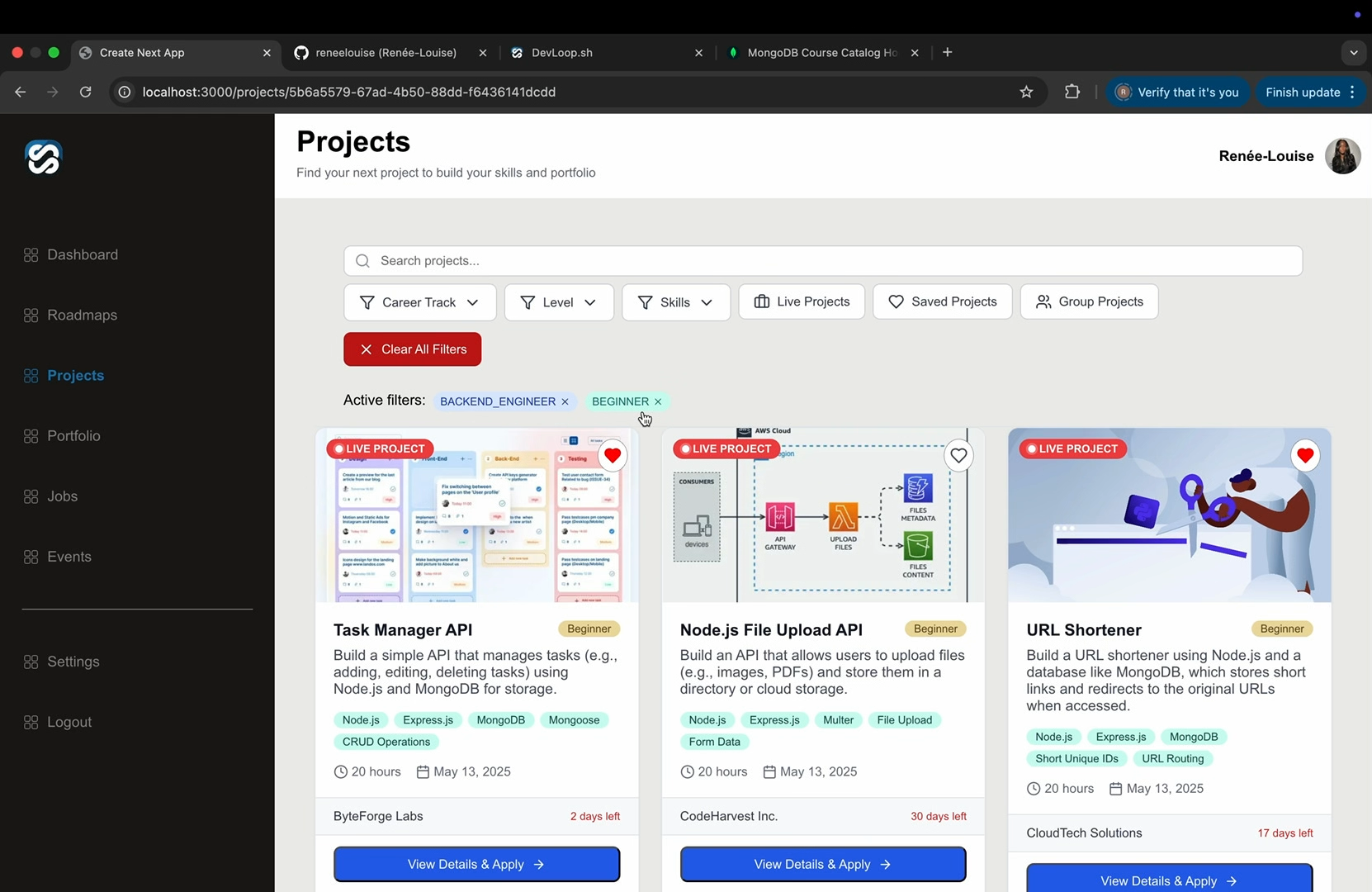Devloop.sh - Дорожные карты, проекты и отслеживание, чтобы запустить вашу техническую карьеру медиа 4