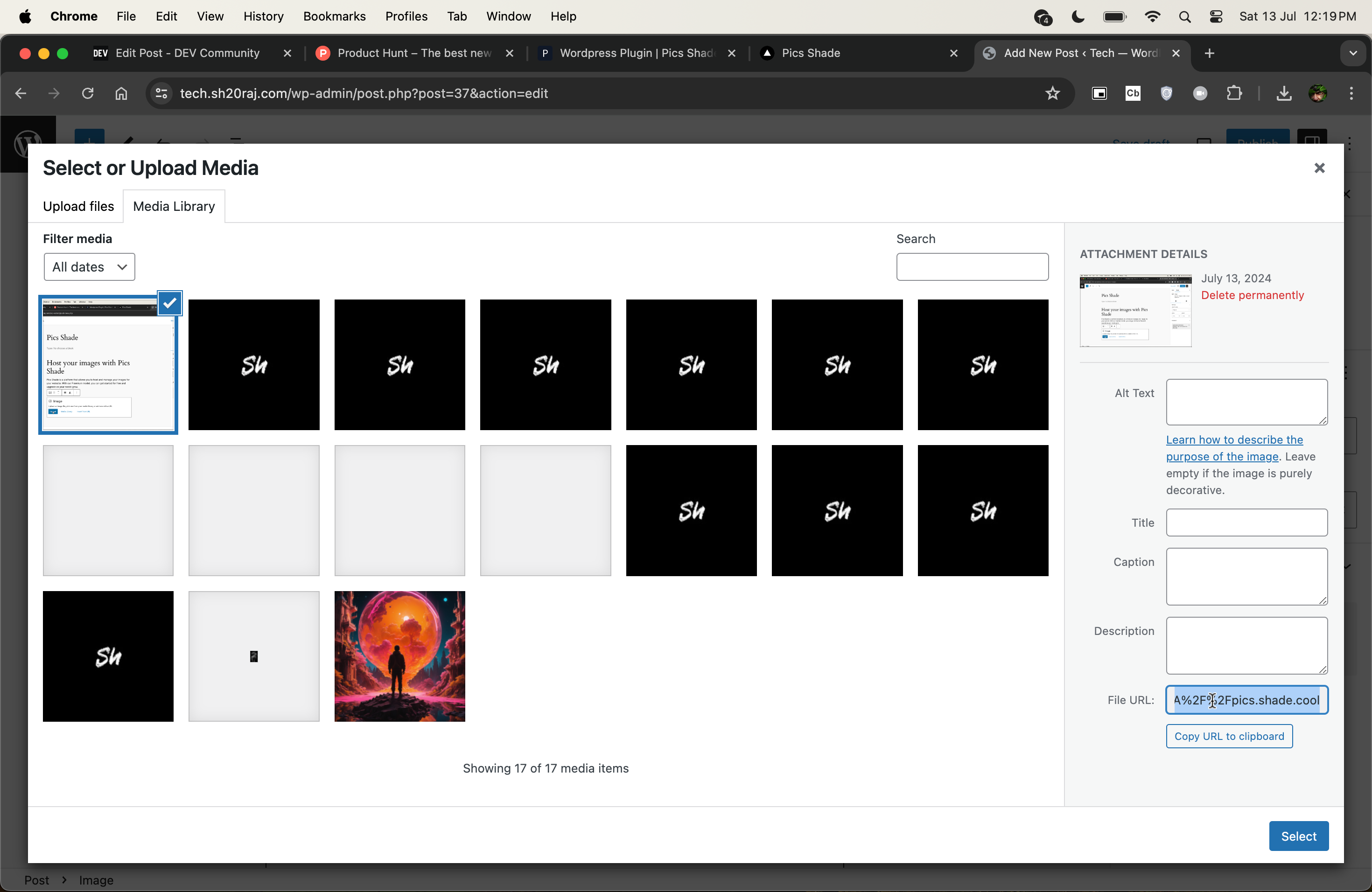 Media Pics Shade WordPress Plugin 4