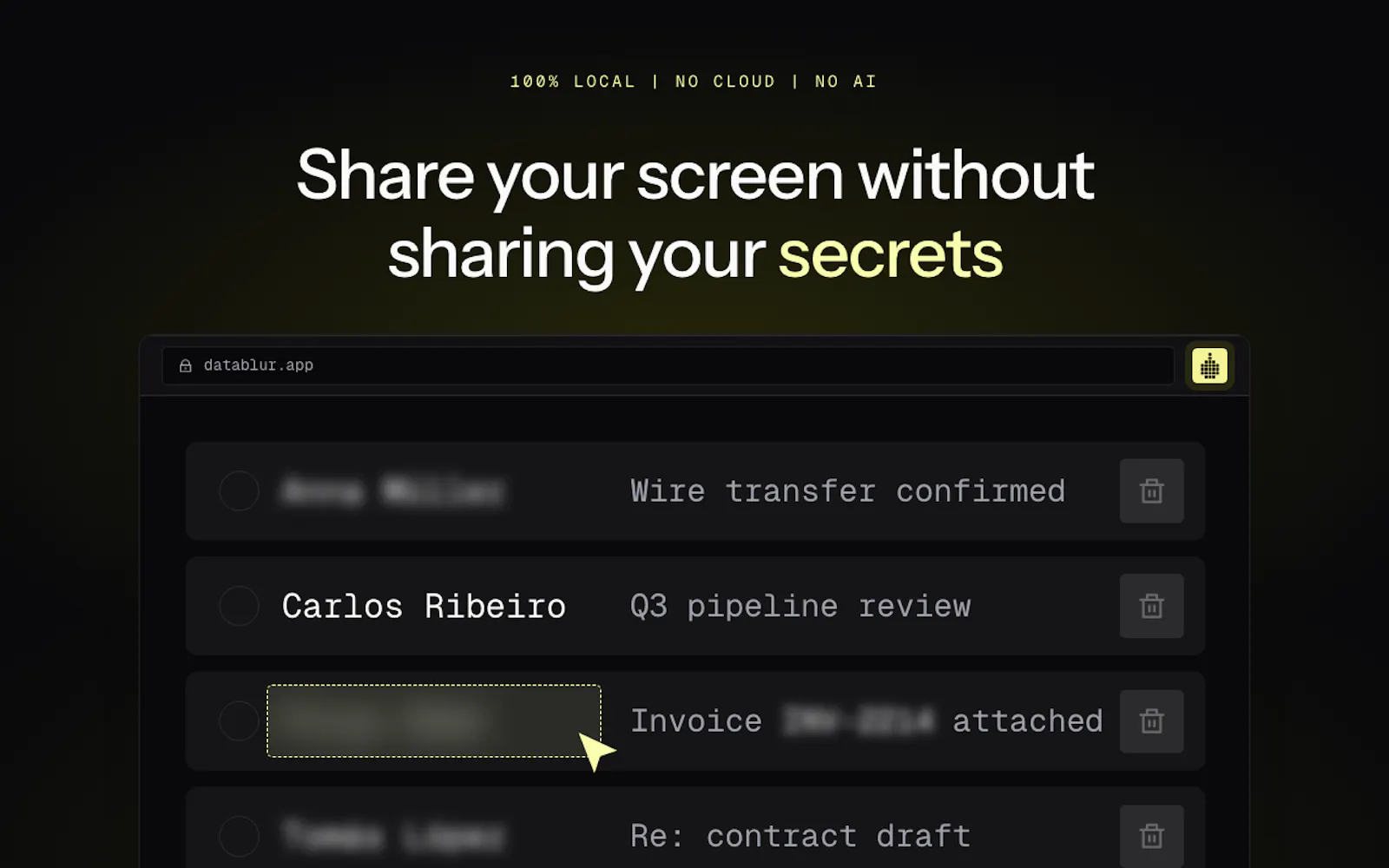 DataBlur screenshot 2