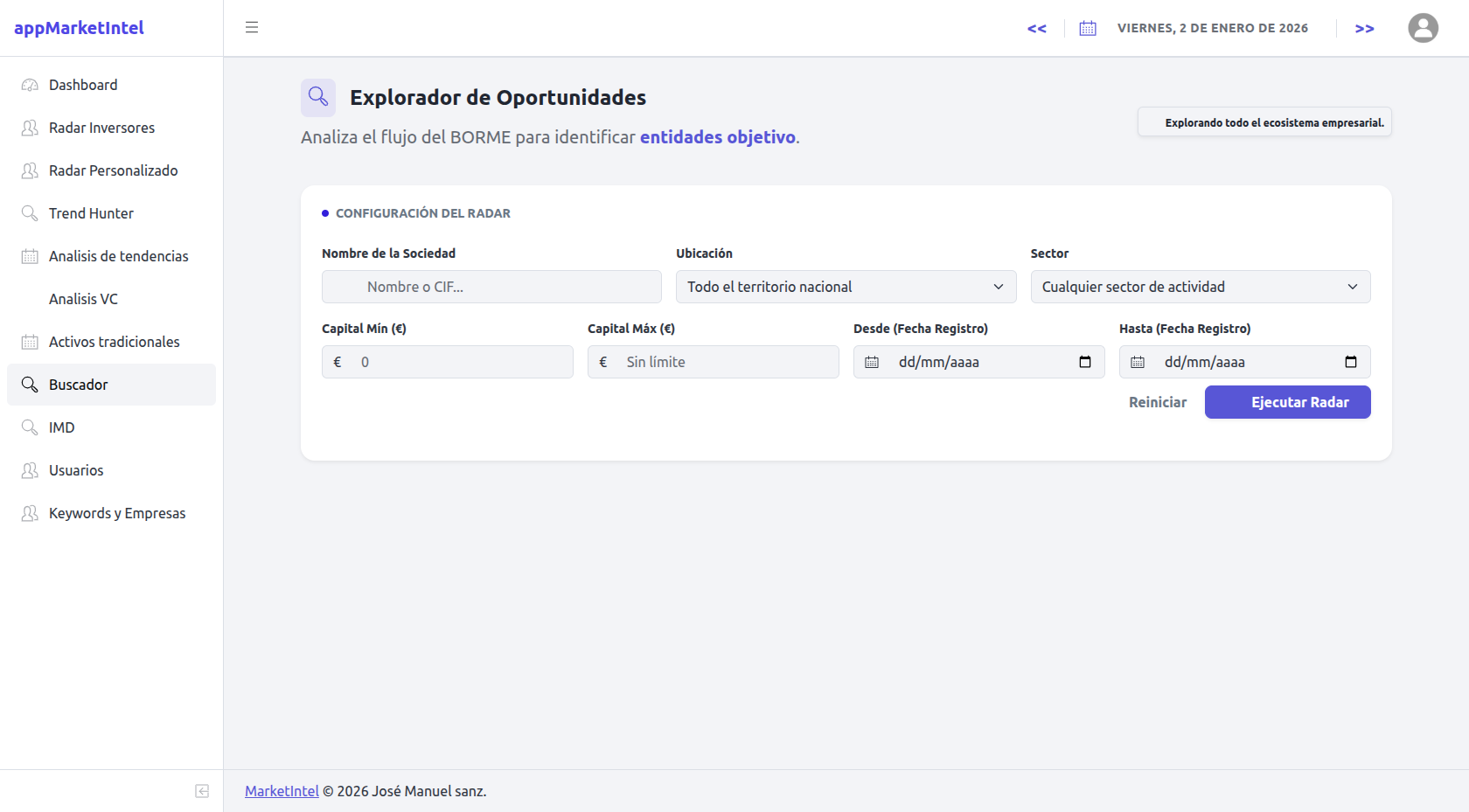 MarketIntel - Screenshot 2 showing product features and functionality