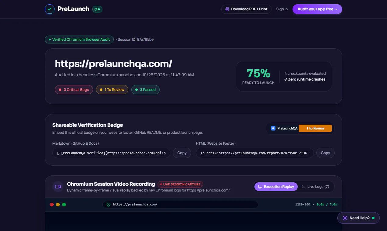 PreLaunchQA gallery image