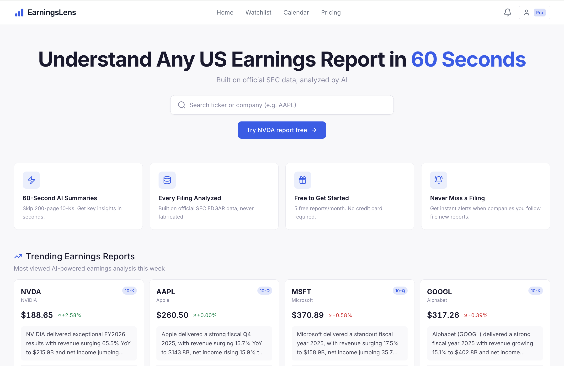 EarningsLens gallery image