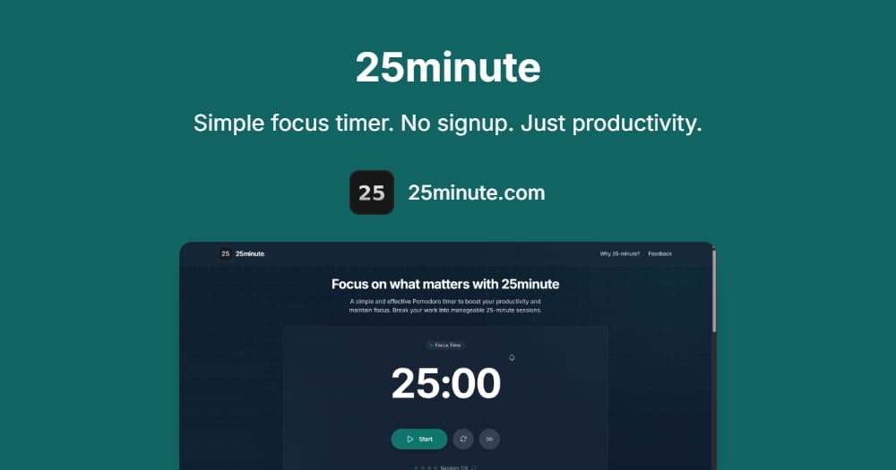 وسائط 25 دقيقة - مؤقت التركيز البسيط 1