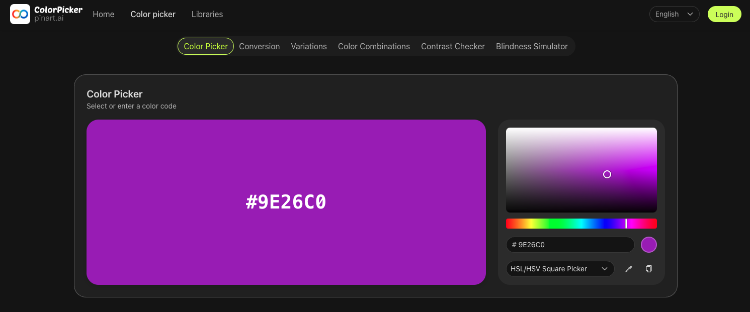 Colorpicker.Pinart.ai — AI Color Toolkit - Screenshot 2 showing product features and functionality